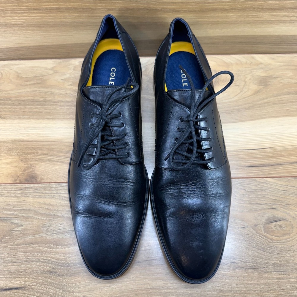 Cole Haan Grand Men 12 M Black Leather Oxfords Casual Business Modern Minimalist